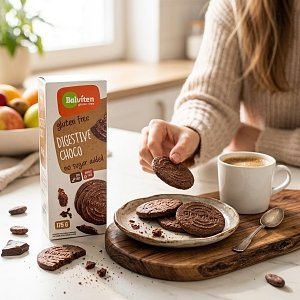 Μπισκότα Digestive Με Σοκολάτα Χωρίς Γλουτένη & Ζάχαρη Balviten