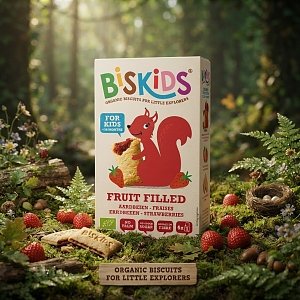 Μπισκότα Με Φράουλα Biskids Χ/Ζ Vegan 120g