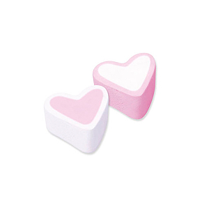Marshmallow Καρδιά Ροζ-Λευκή